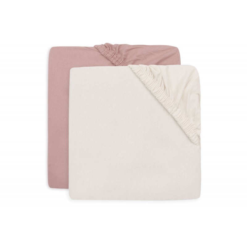 Kummiga voodilinad jersey 70x140 cm, 2 tk, Wild Rose/Ivory
