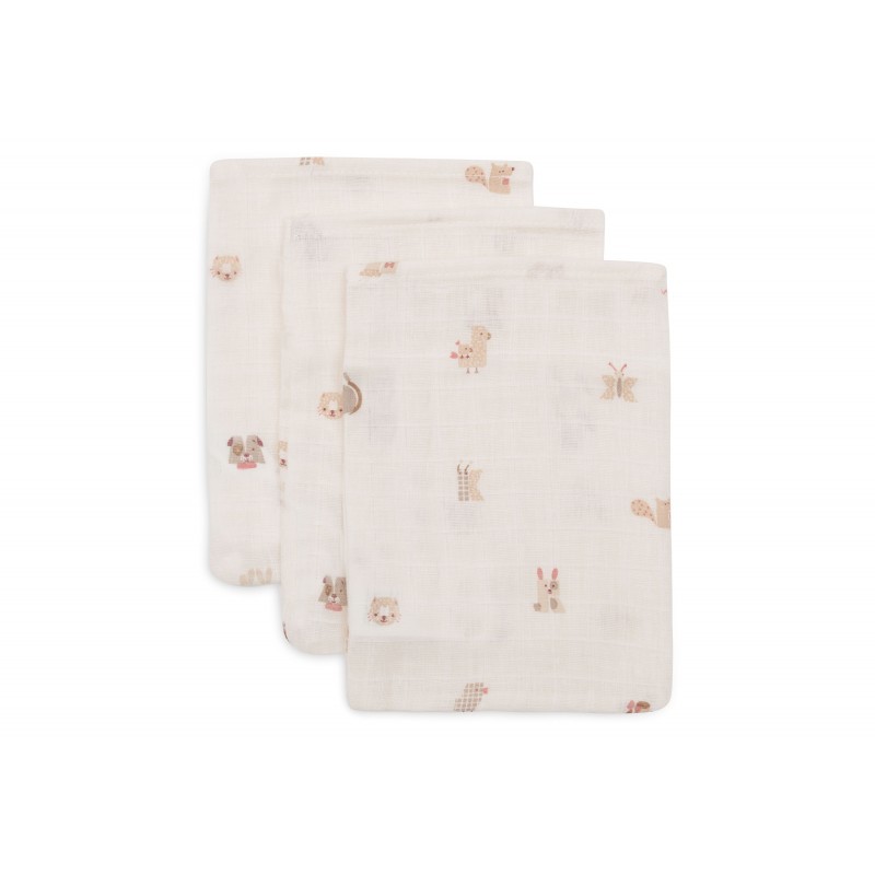 Beebilapid musliin 15x20 cm - 3 tk - Animal Friends