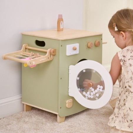 Puidust pesumasin lastele aksessuaaridega