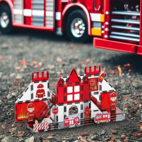 Magnetklotsid 3D tuletõrje komplekt 48 osaline