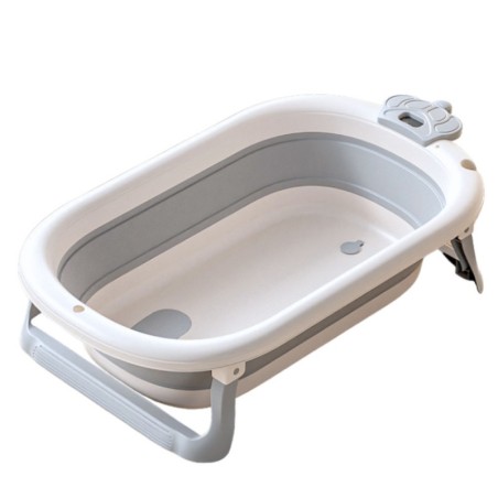 Beebivann termomeetriga, kokkupandav, madrats, tähed, hall