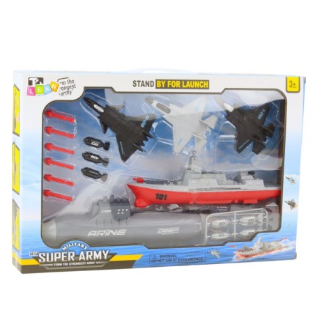 Sõjaväe komplekt Laev Allveelaev Hävitajad Raketid