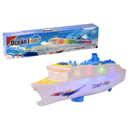 Suur kruiisilaev värviliste tuledega