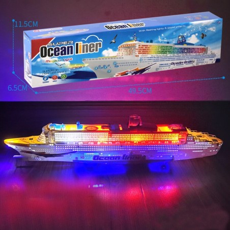 Suur kruiisilaev värviliste tuledega